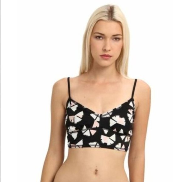 NEW! Marc by Marc Jacobs Bra Top with Zipper in BLACK MULTI (L) - Picture 1 of 7
